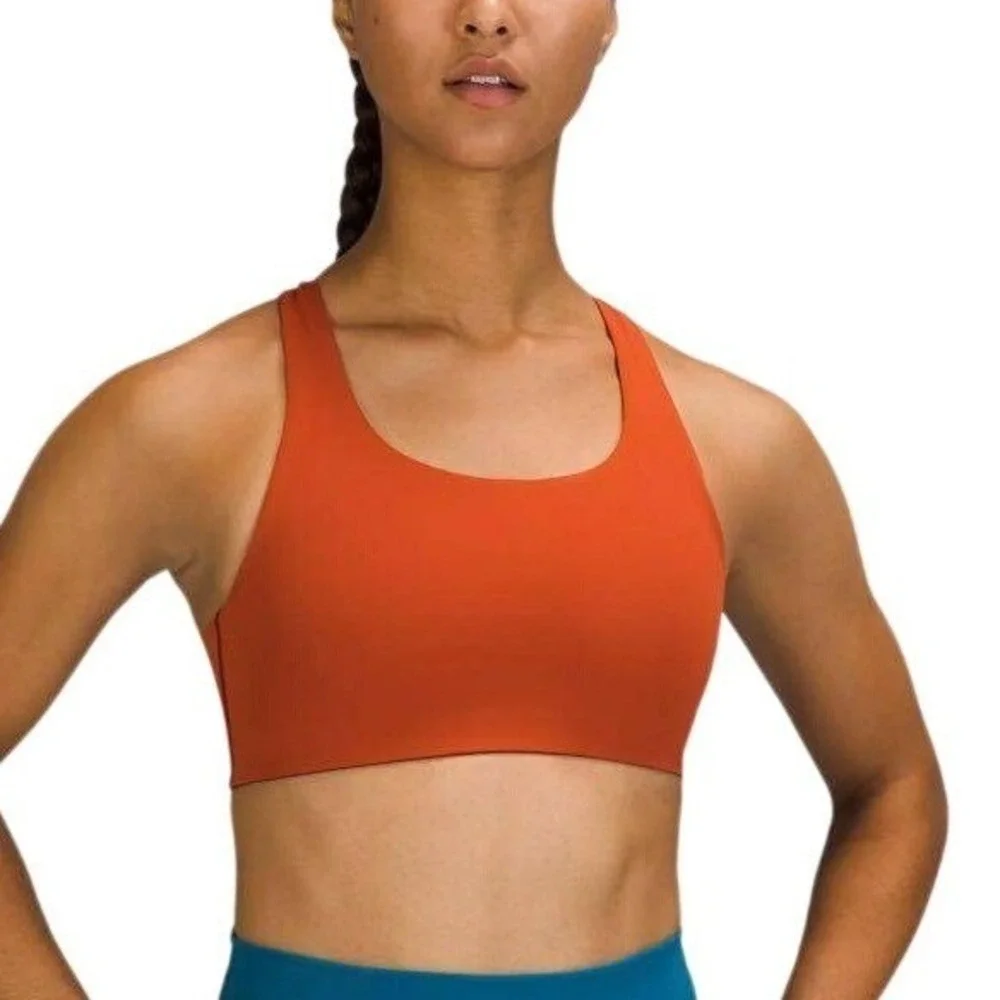 Lululemon Invigorate Bra Womens Size M Aztec Brick Orange High Support Racerback